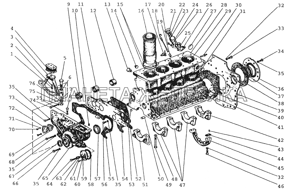 1001,1002 Подвеска и блок цилиндров МТЗ-80 (2002)